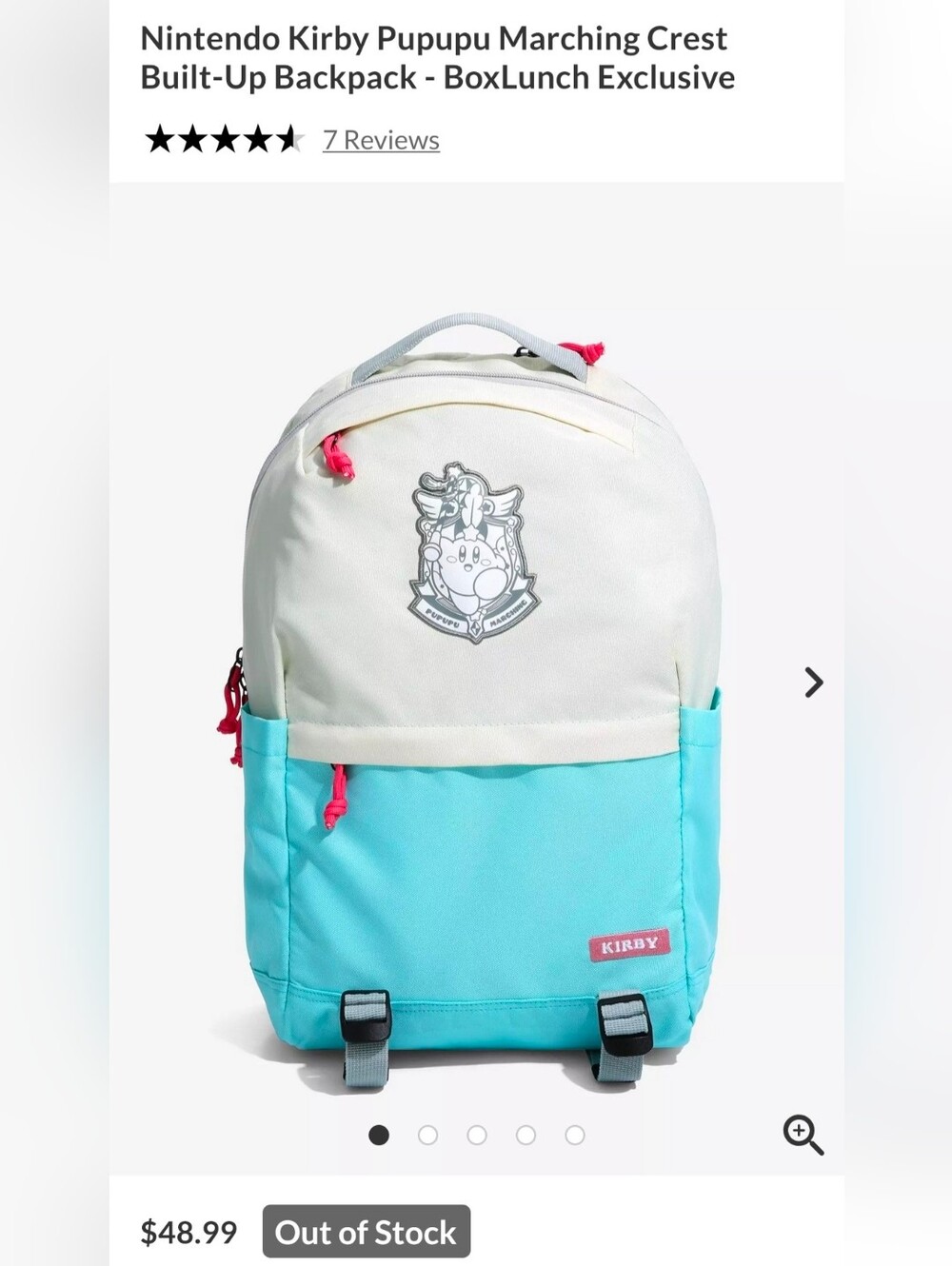 Nintendo Kirby Pupupu Marching Crest Built-Up Backpack - BoxLunch Exclusive